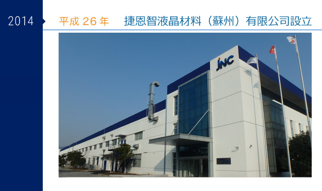 2014年 平成26年 捷恩智液晶材料（蘇州）有限公司設立