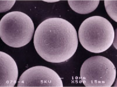 Scanning electron microscope (SEM) photograph of Cellufine, spherical and uniform porous particles